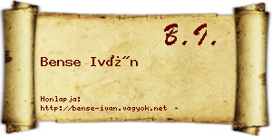 Bense Iván névjegykártya