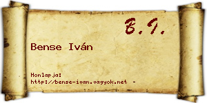 Bense Iván névjegykártya
